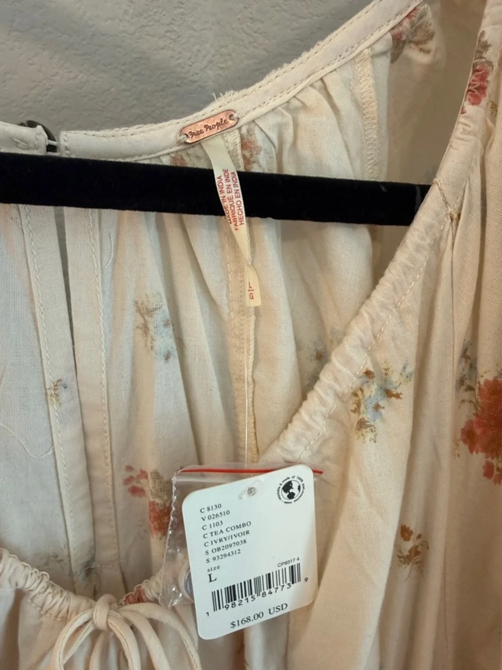 Free People Cream Floral Balloon Leg Jumpsuit - Picture 3 of 7